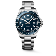 Longines Hydroconquest 42mm L3.788.4.96.6 - bracciale e cassa acciaio - quadrante e ghiera blu lucido - datario